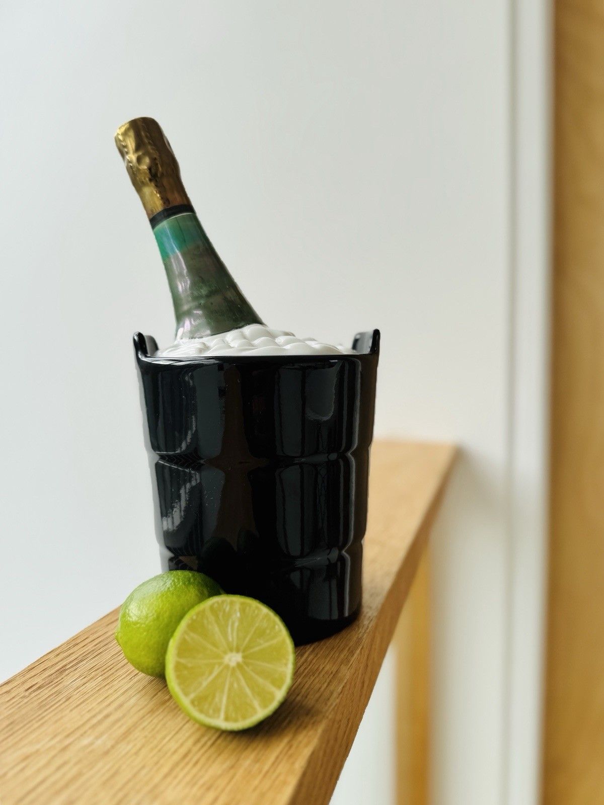 Vintage French Ceramic Trompe L'oeil Champagne Ice Cube Bucket 1970’s