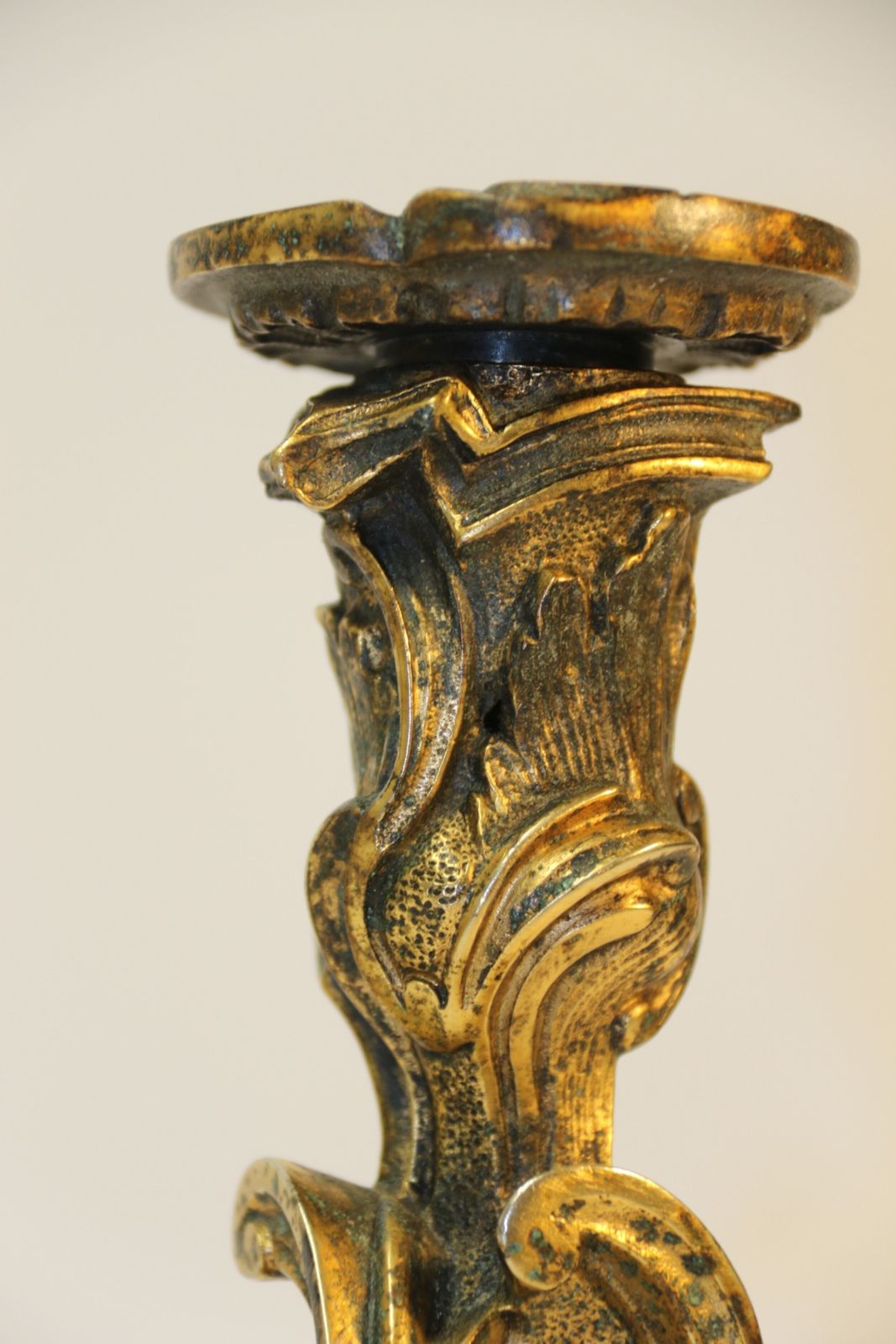 A Rare Pair Of 18th Century French Gilt Bronze Candlesticks photo vintage
