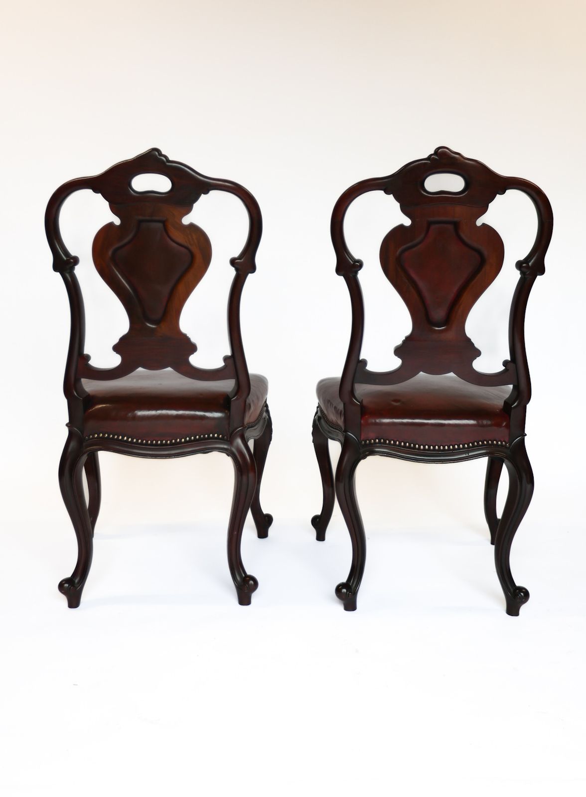 Pair Victorian Rosewood & Carved Side Chairs photo vinterior