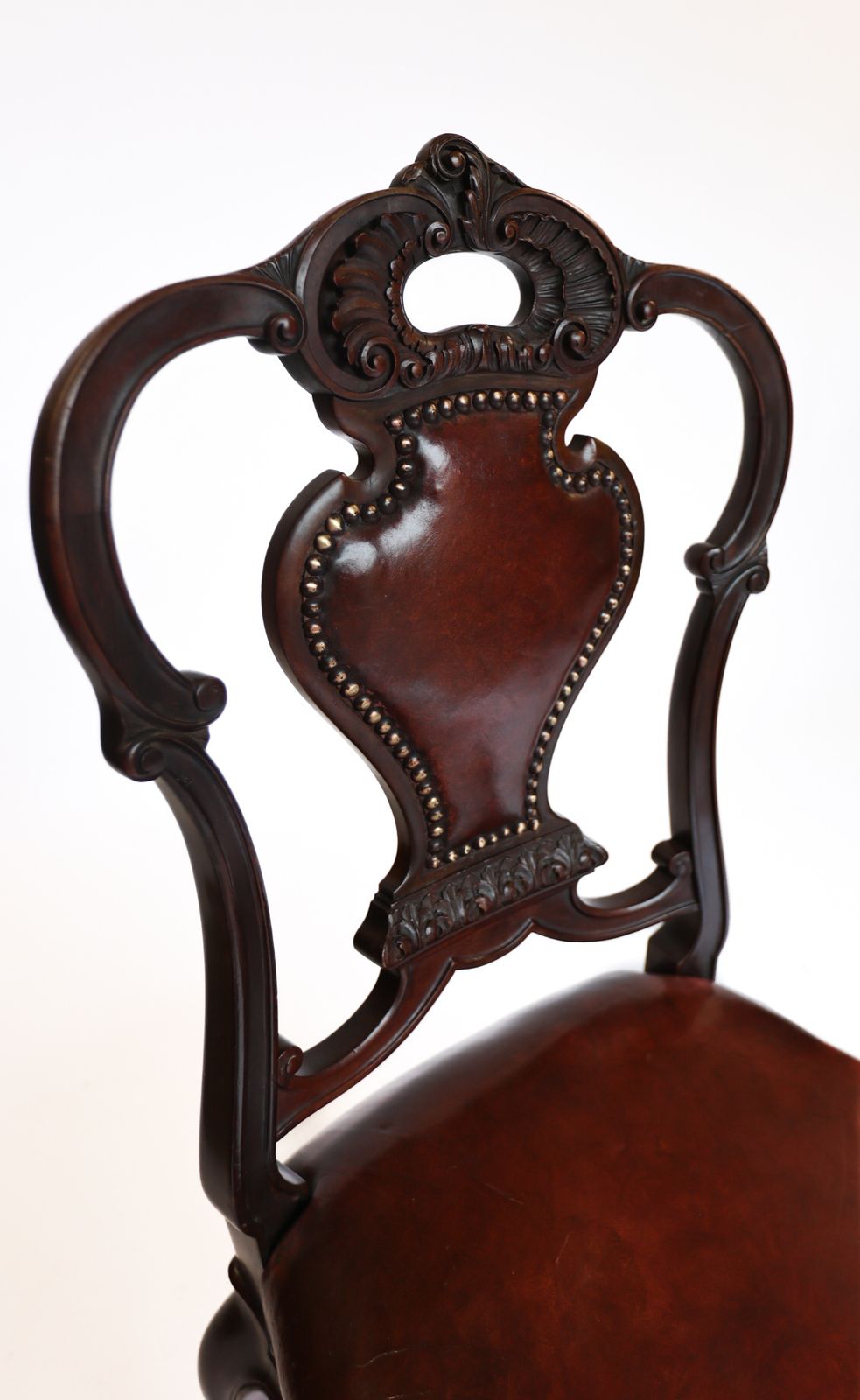 Pair Victorian Rosewood & Carved Side Chairs photo vintage