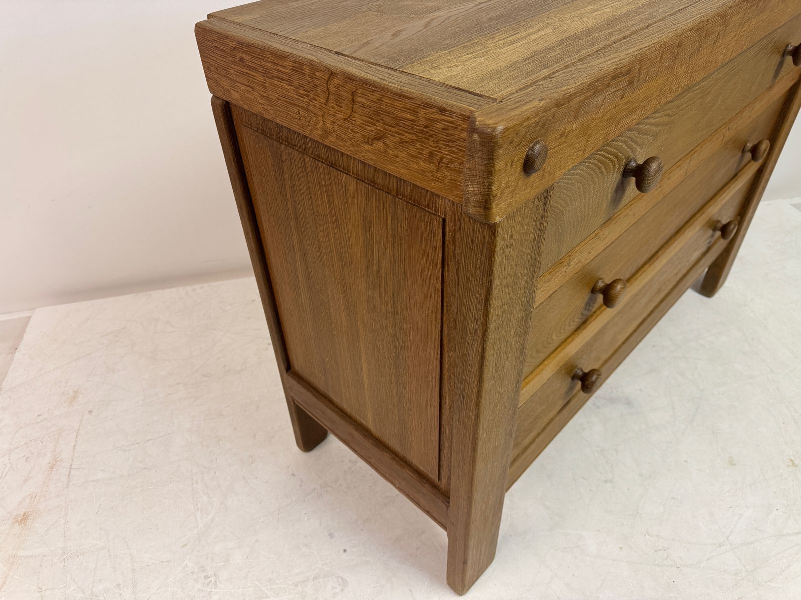 Furniture Brutalist Oak Chest Of Drawers, 1970s photo