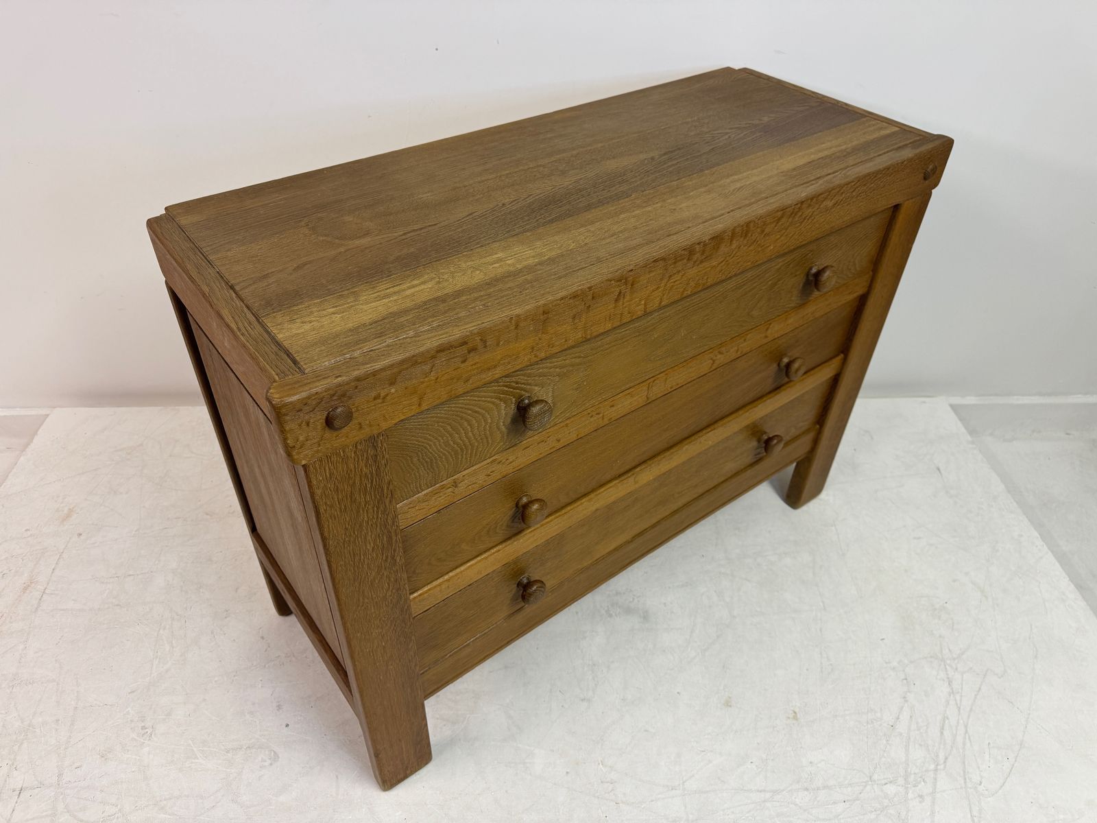 1195.0 Brutalist Oak Chest Of Drawers, 1970s photo