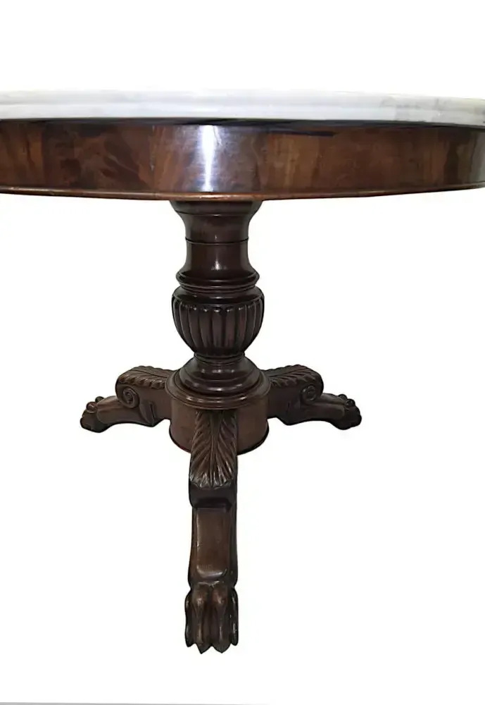 A Very Rare 19th Century Marble Top Mahogany Based Centre Table photo Furniture