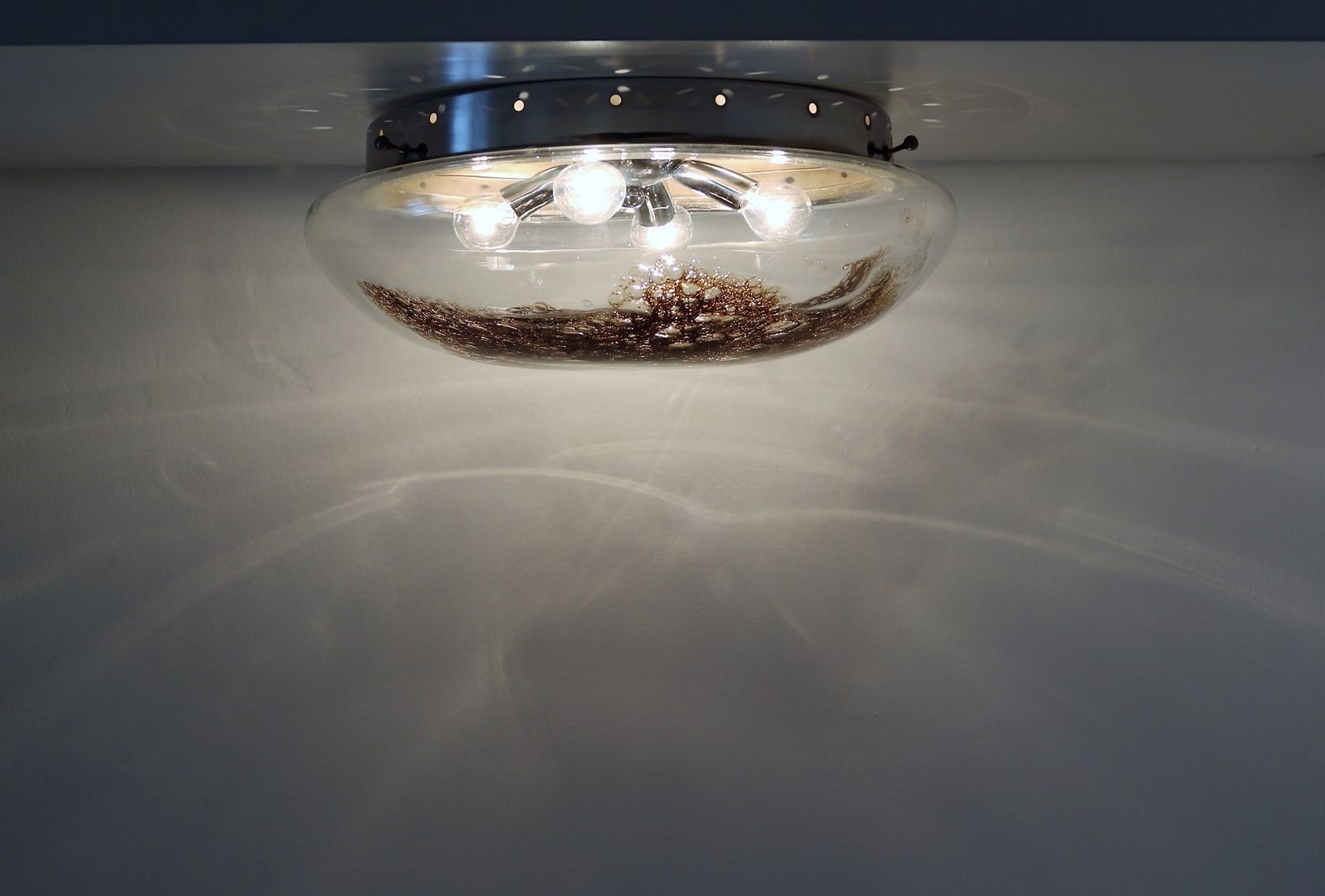 photo buy Italian Murano Bubble Glass Flush Mount Ceiling Light By La Murrina, 1970s