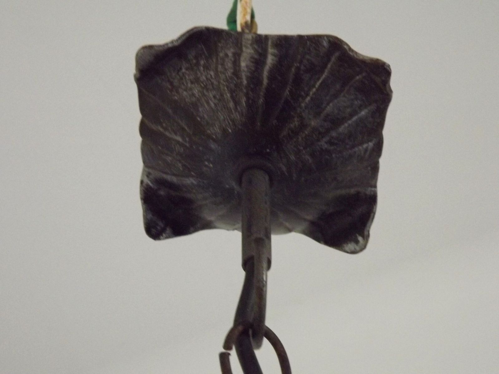 photo buy Lanterne suspendue italienne en fer forgé et verre de Murano craquelé, années 1960