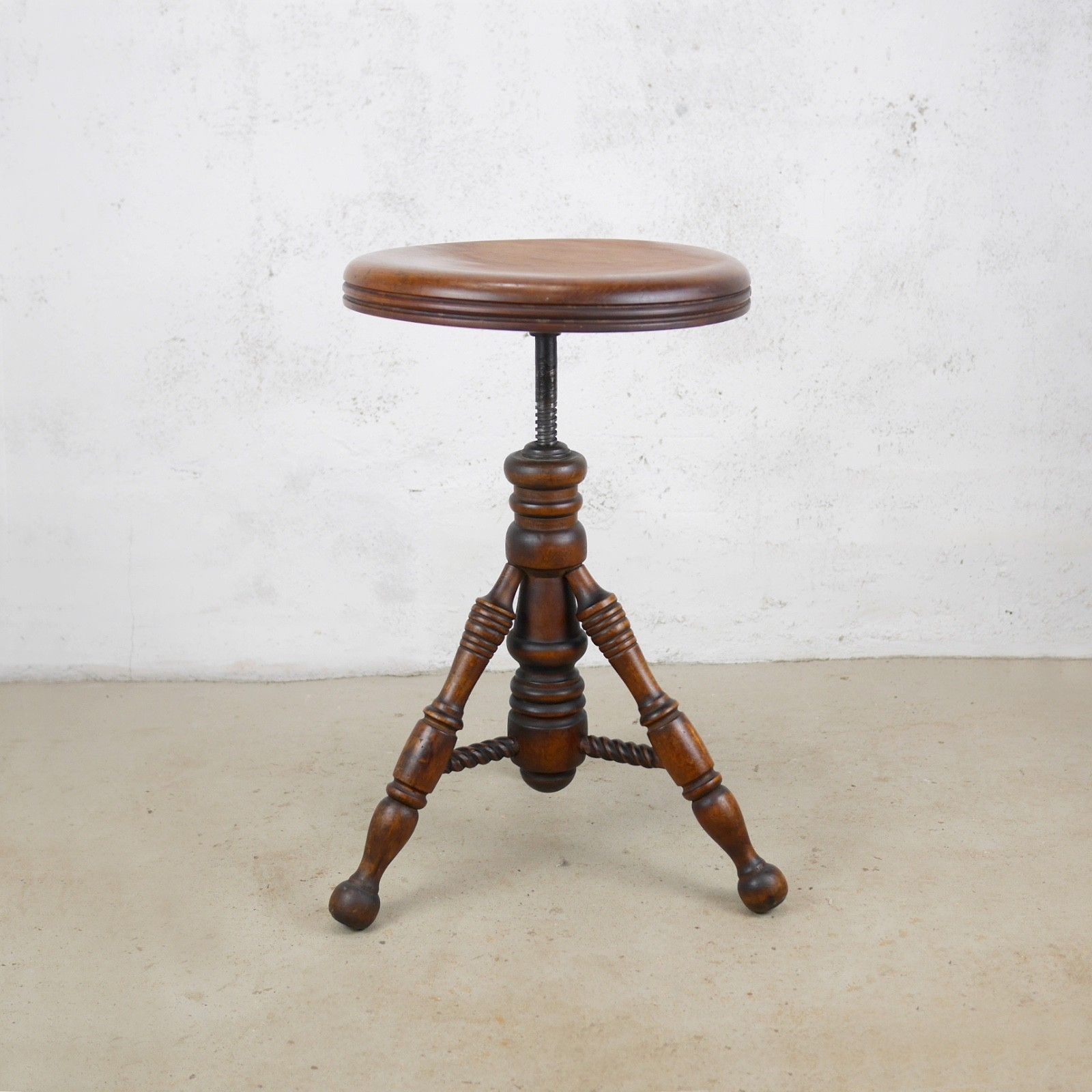 Antique Adjustable Wooden Cast Iron Piano Stool Plant Stand #103077 photo 340.0