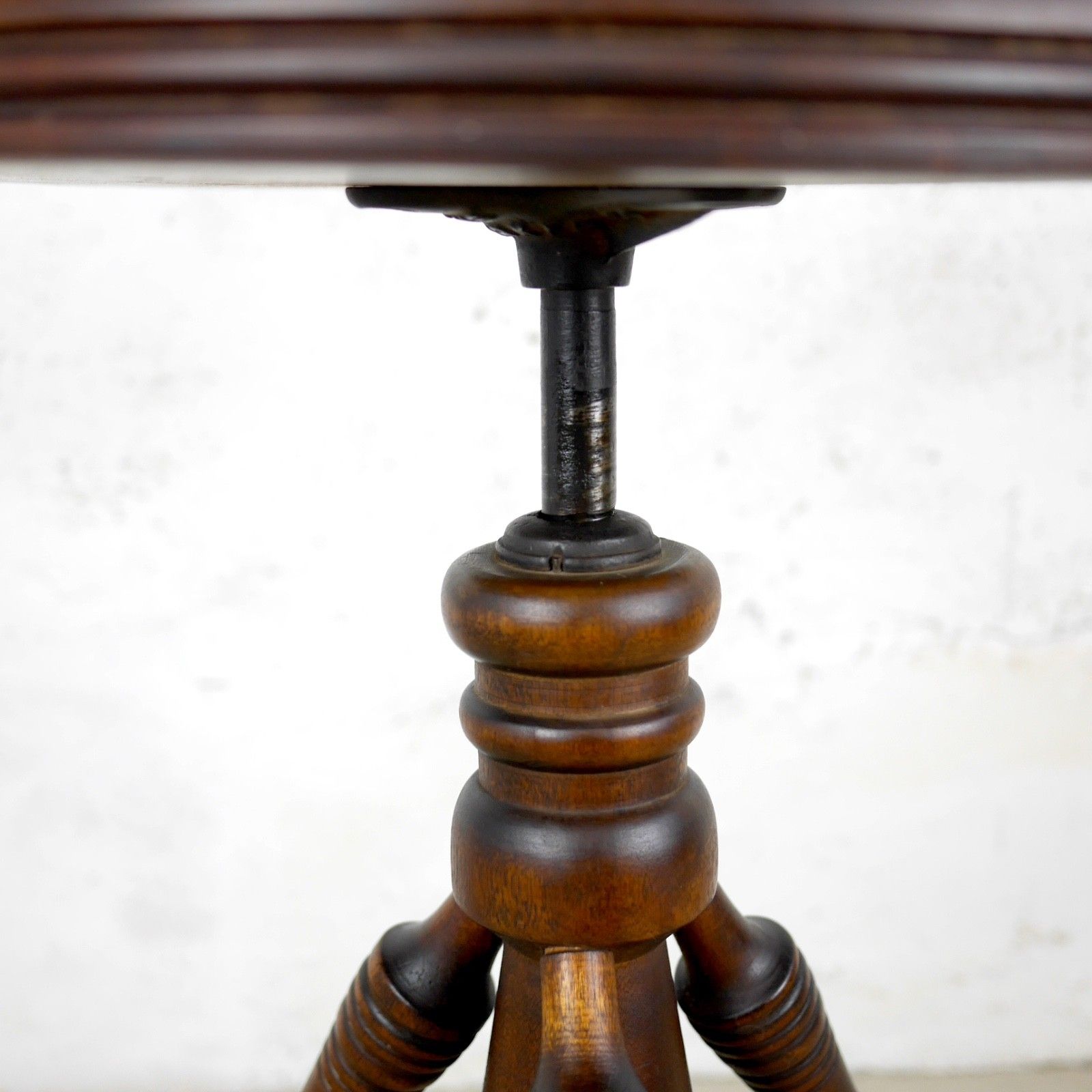 Home Decor Antique Adjustable Wooden Cast Iron Piano Stool Plant Stand #103077 photo