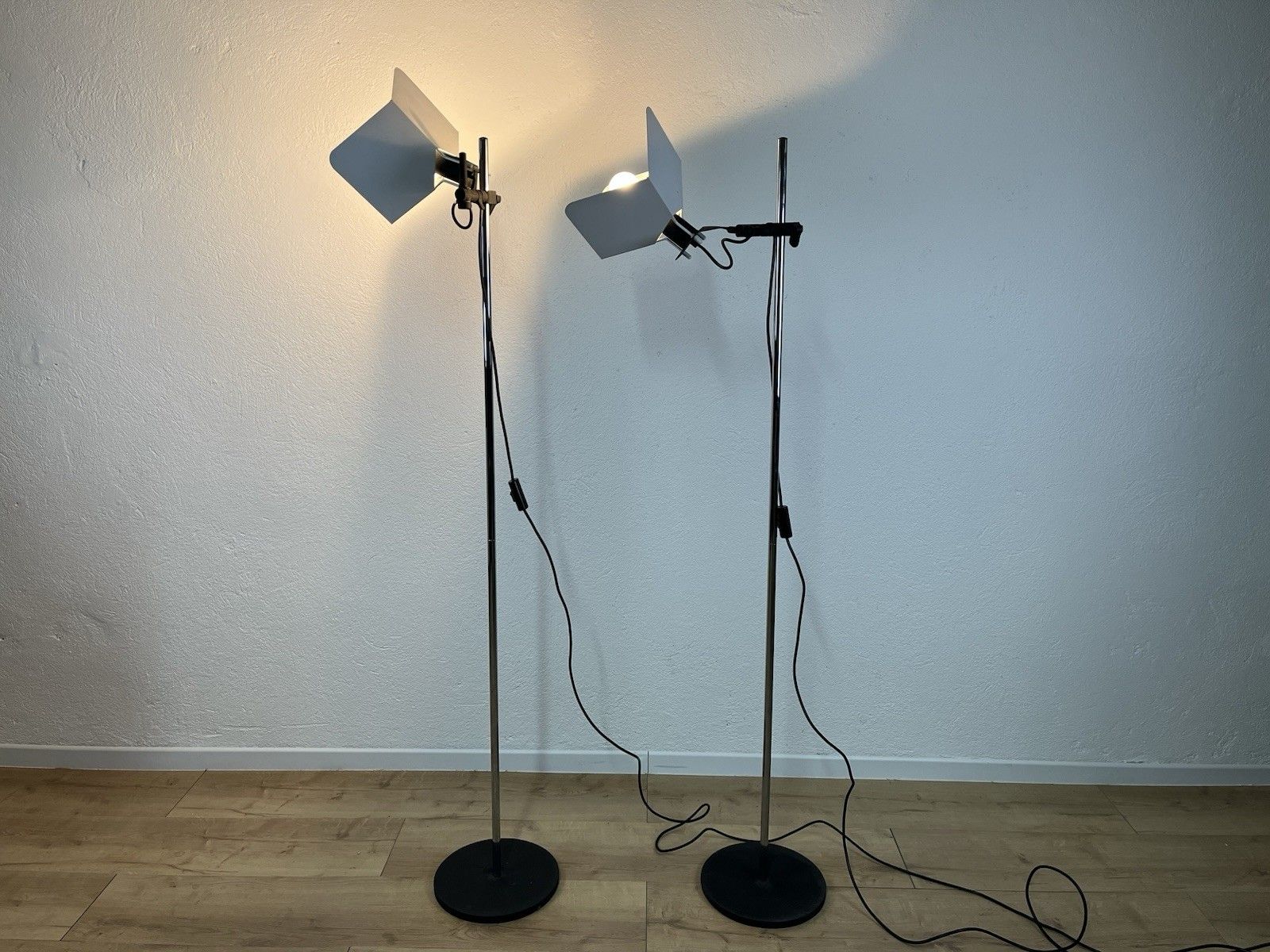 Pair Of Triedro Joe Colombo Stilnovo 70’s Vintage Design Lamps photo furniture