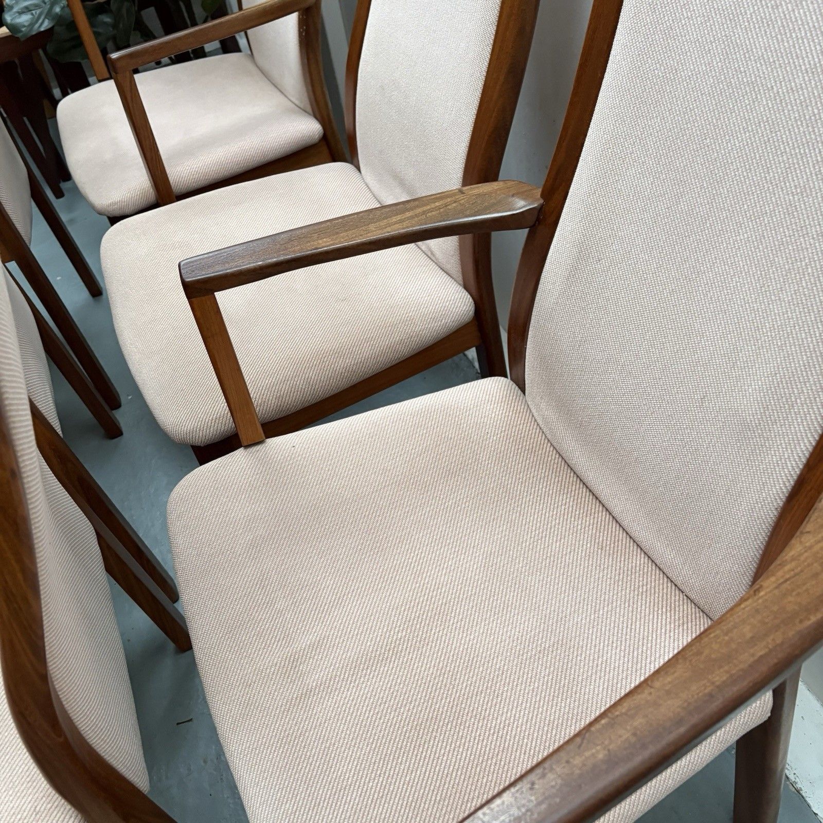 Set Of 6 G Plan Fresco Teak Dining Chairs Original Dusky Pink Upholstery Covers photo 240.0