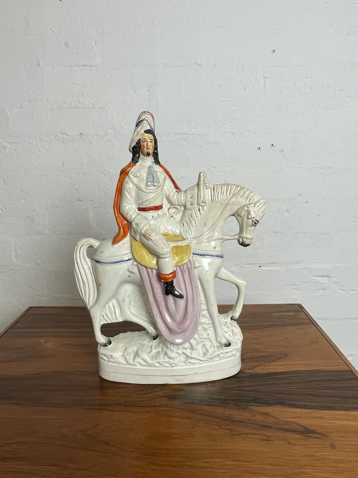 Staffordshire Flatback King Charles I | Mid 19th–Early 20th Century | Antique Royal Figurine photo for sale