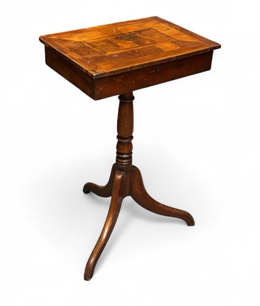 Oyster Veneer Lamp Table/Side Table With Drawer photo vinterior