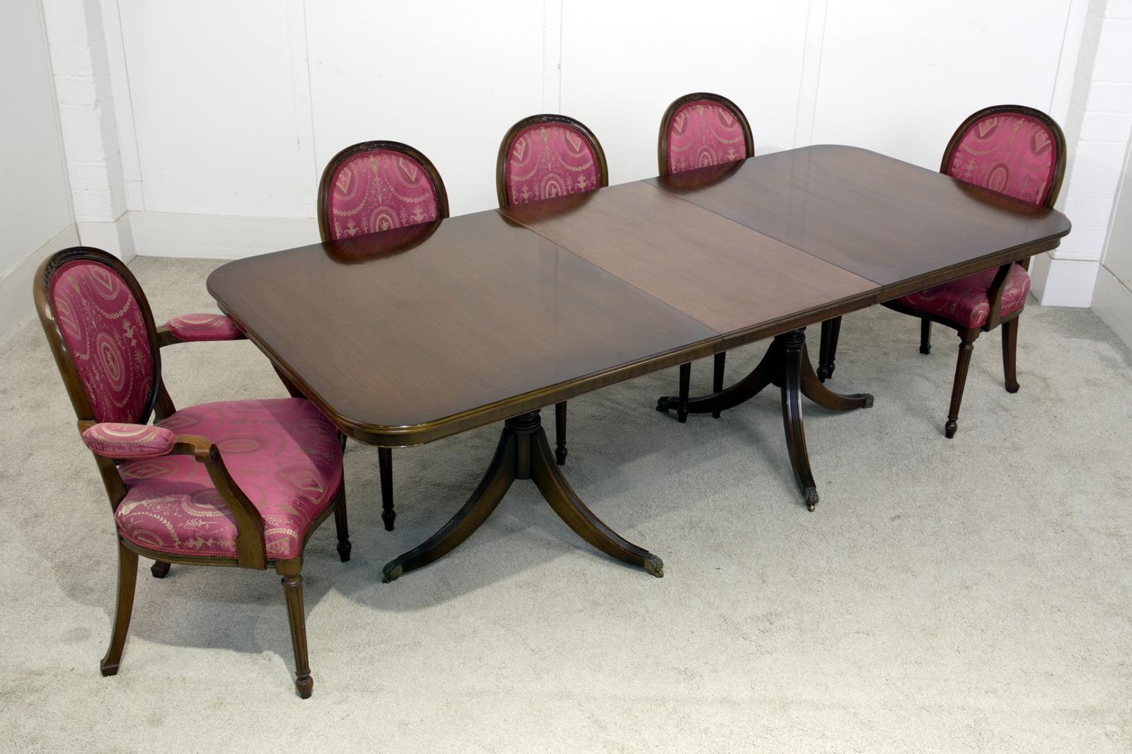 Regency Dining Table And Matching Chairs Suite Mahogany 8 Seater photo for sale