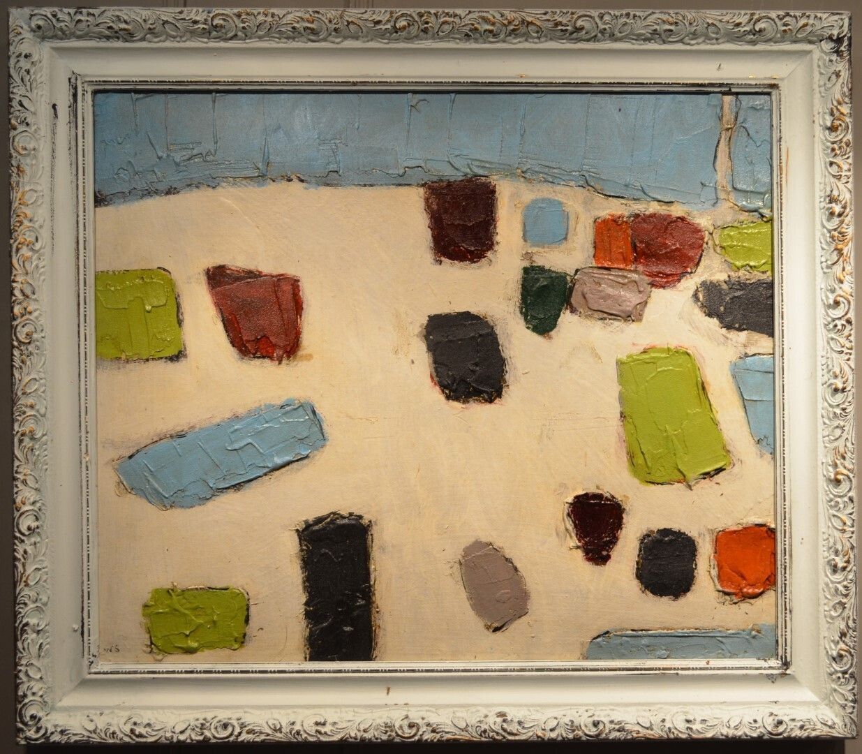 Beautiful Abstract Still Life Painting Initialled Ws