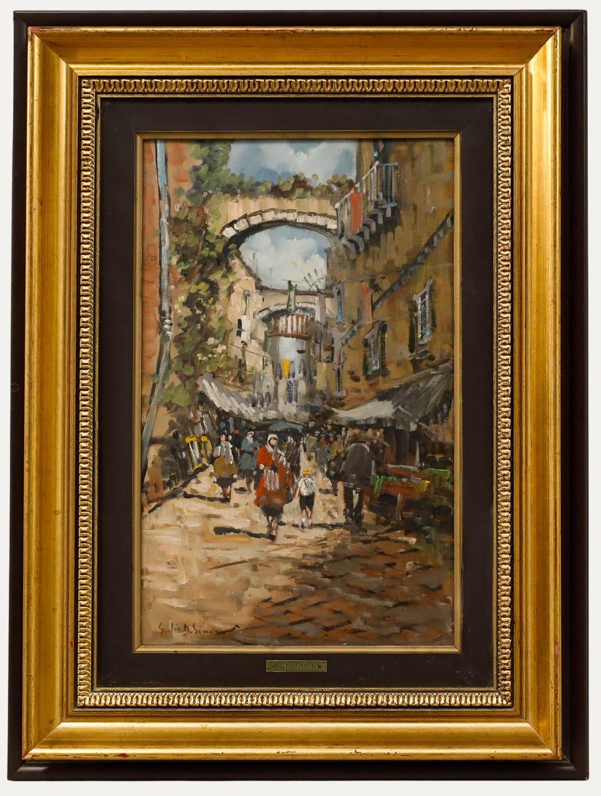 Gerardo Giulio De Simone (1936 2020) Mid 20th Century Oil, A Street In Sanremo