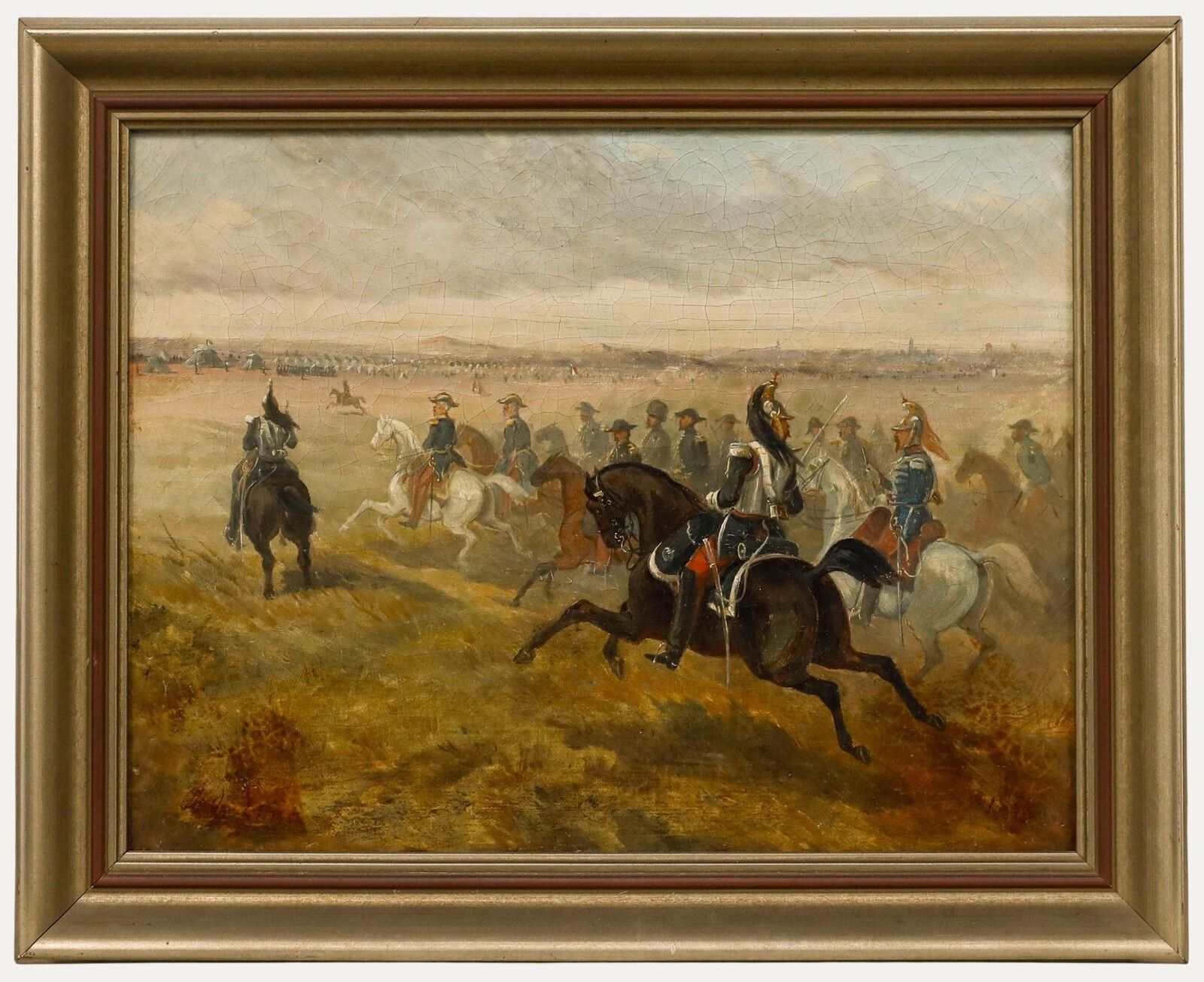 Charles De Luna (1812 1866) 19th Century Oil, The Cavalry Returning To Camp