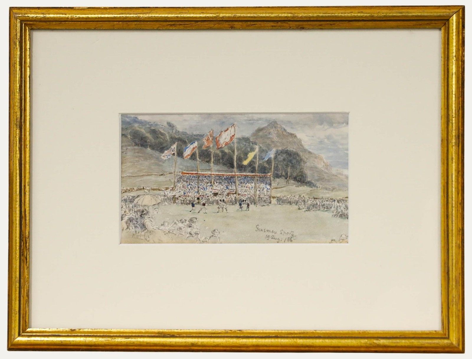 A. Lang Framed Late 19th Century Watercolour, Grasmere Sports