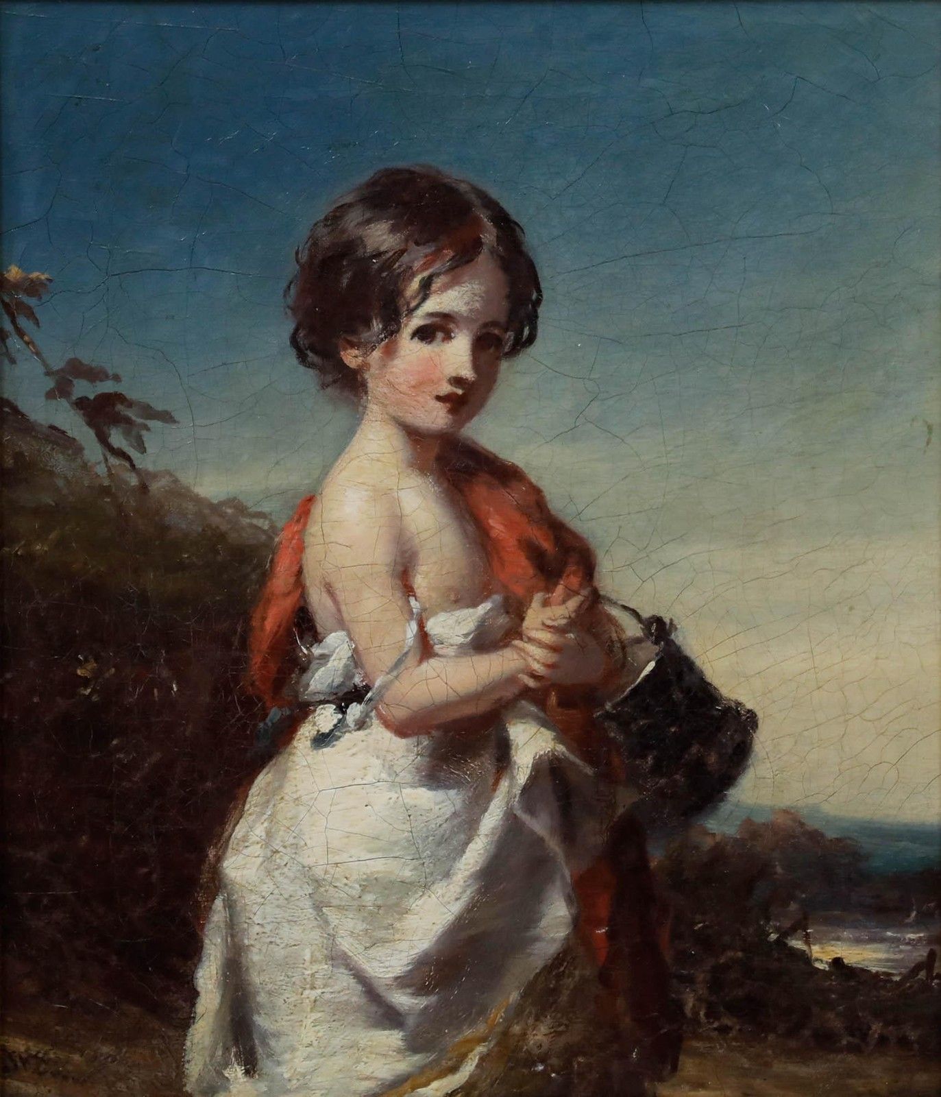 J. P Drew (Fl.1835 1861) 1850 Oil, The Water Carrier photo furniture