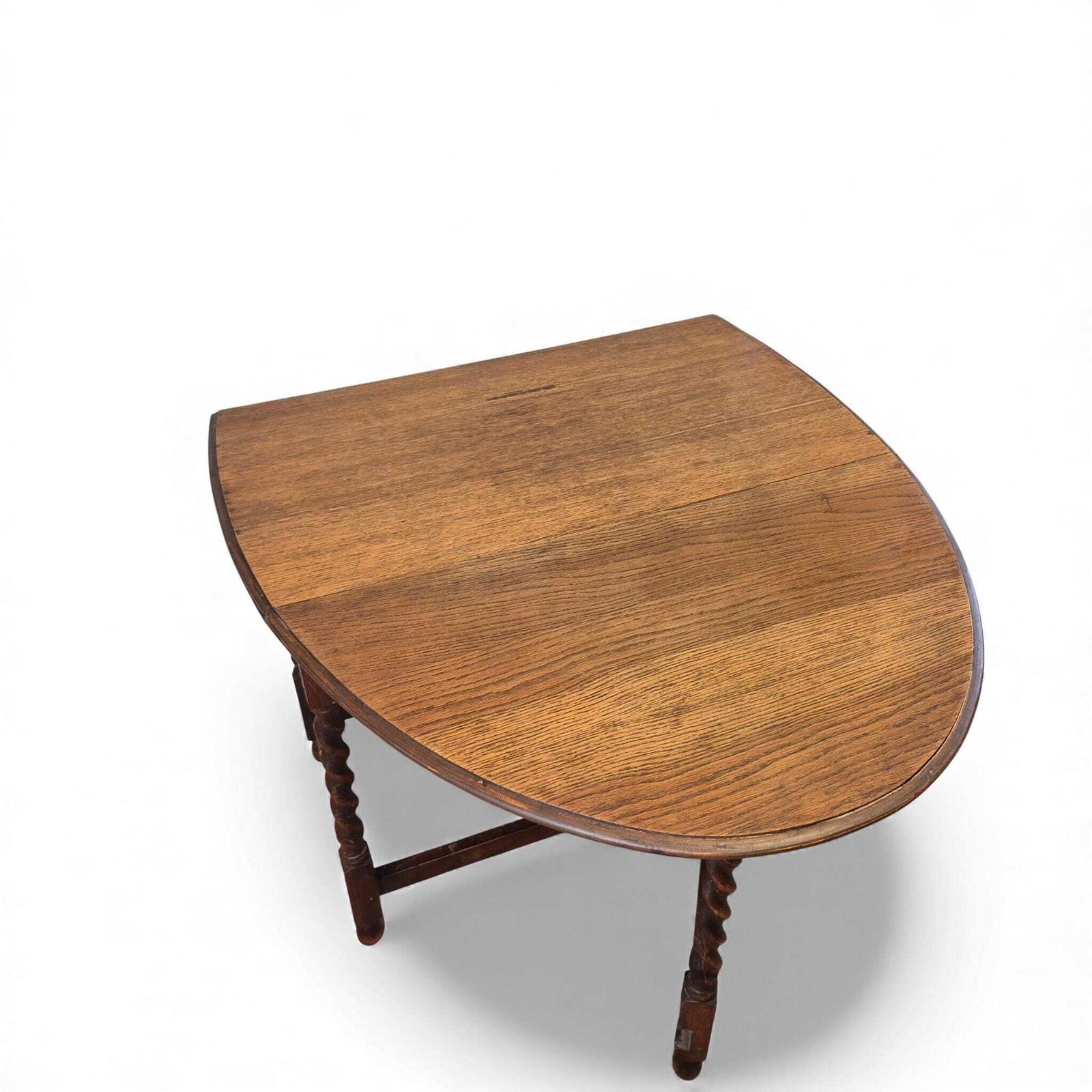 Antique Oak Gateleg Dining Table With Barley Twist Legs – Drop Leaf Farmhouse Table photo Furniture
