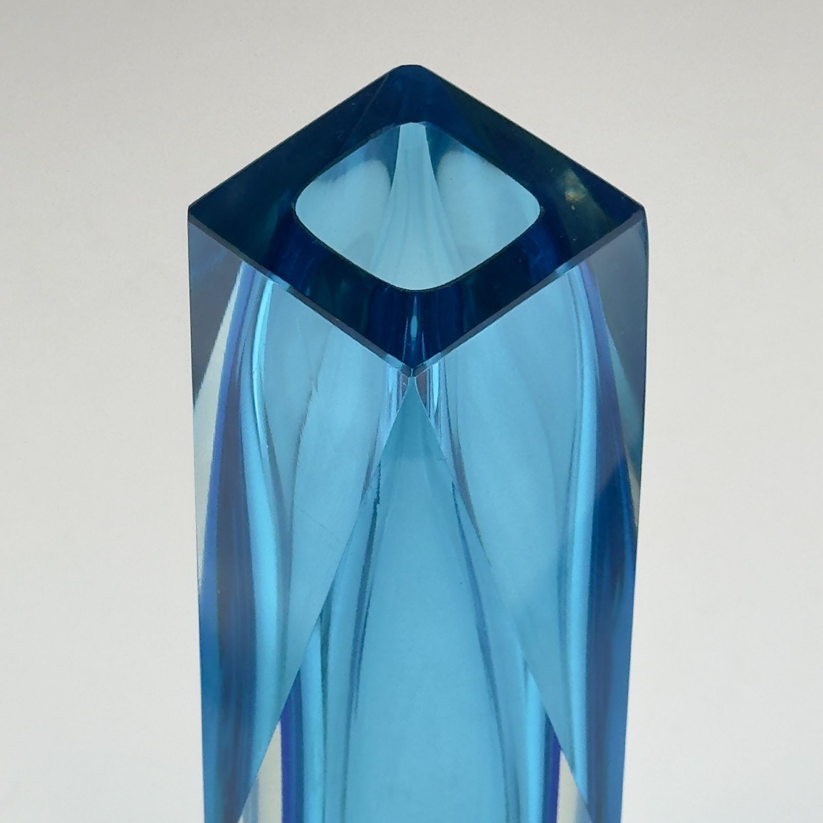 Home Decor Sommerso Blue Murano Glass Vase, Style Flavio Poli, Italy 1970s photo