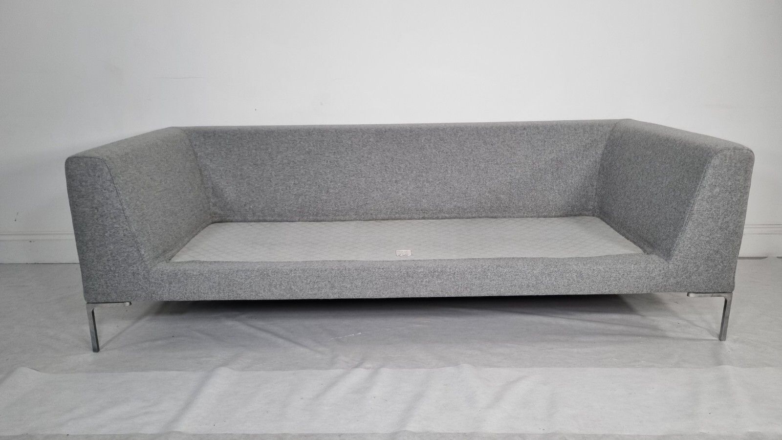 Furniture Bb Italia Charles Sofa In Luxuriously Soft Mid Grey Lambswool Stunning Condition photo