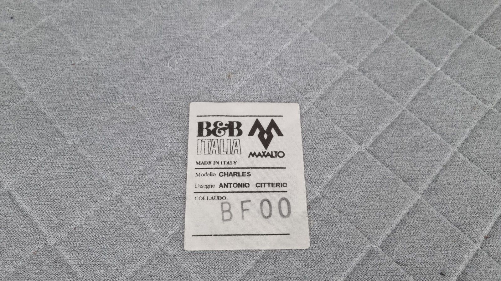 photo for sale Bb Italia Charles Sofa In Luxuriously Soft Light Grey Wool Impeccable Condition