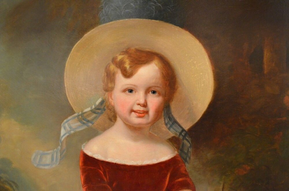 photo furniture Fabulous 19th Century Oil On Canvas Portrait Of Young Boy With A Butterfly Henry Scott 1804 1860
