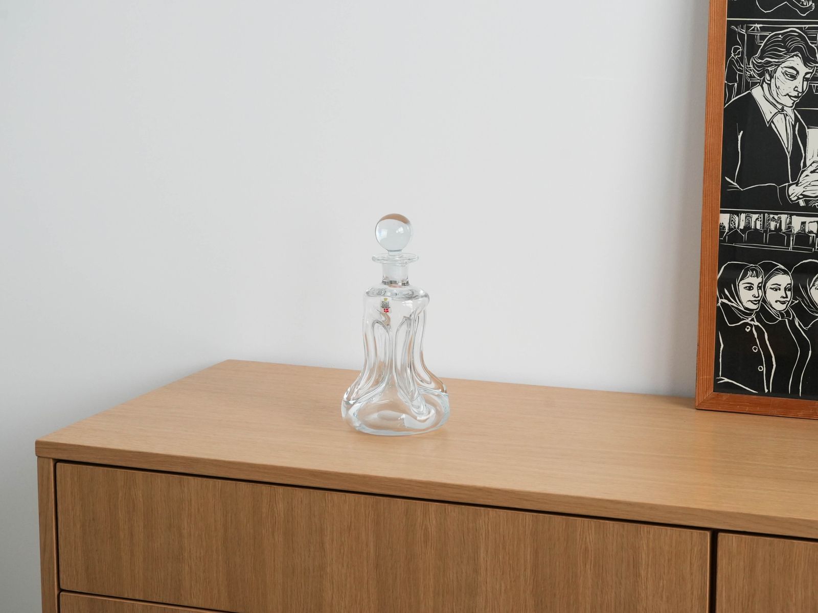 Glass Carafe Kluk, Danish Design, 1970s, Manufactured By Holmegaard photo furniture