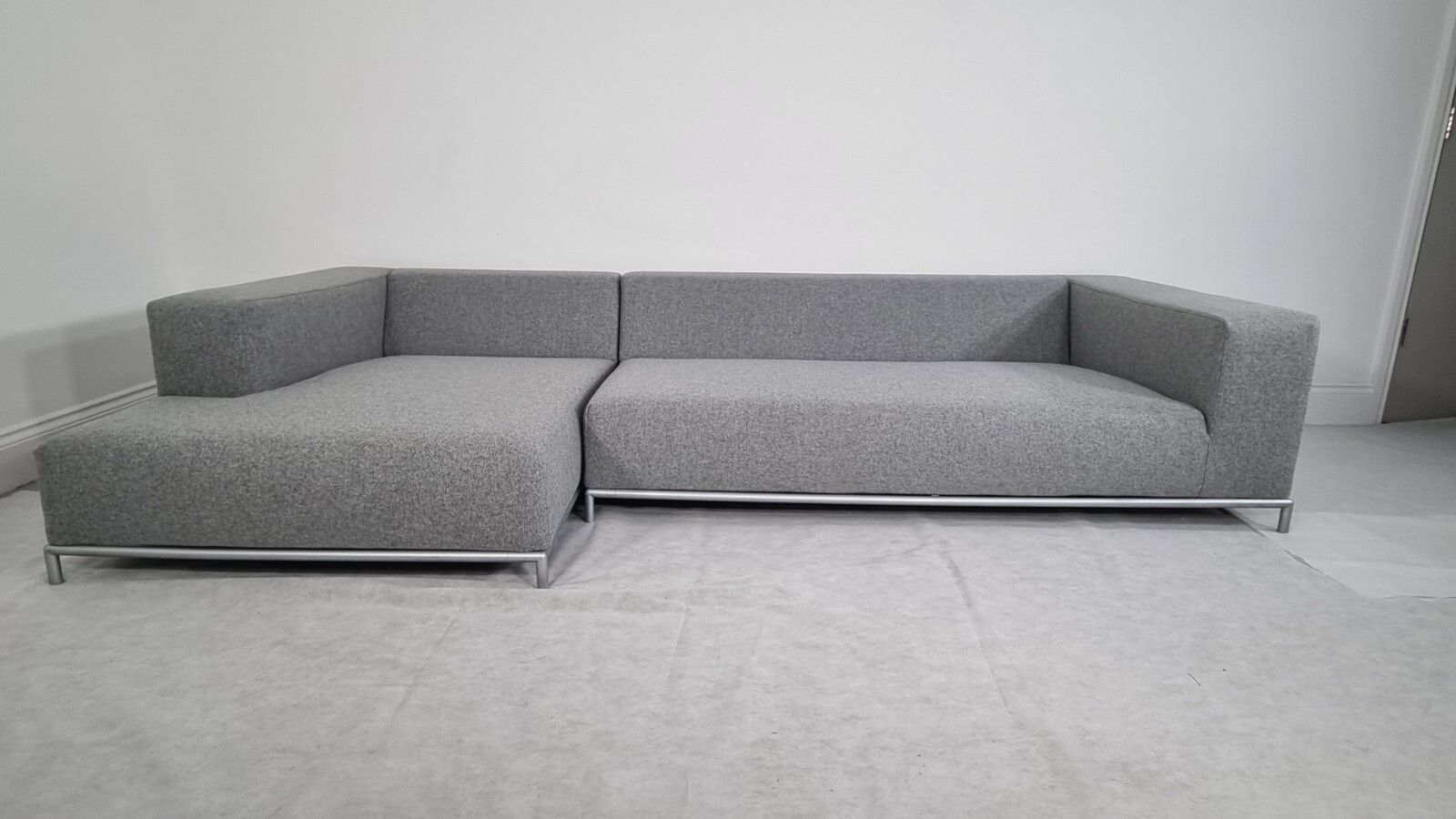 4380.0 Bb Italia George L Shape In Luxuriously Soft Mid Grey Lambswool Excellent Condit photo