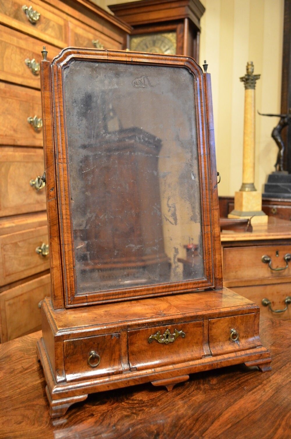 Early 18th Century Walnut Dressing Mirror. photo furniture