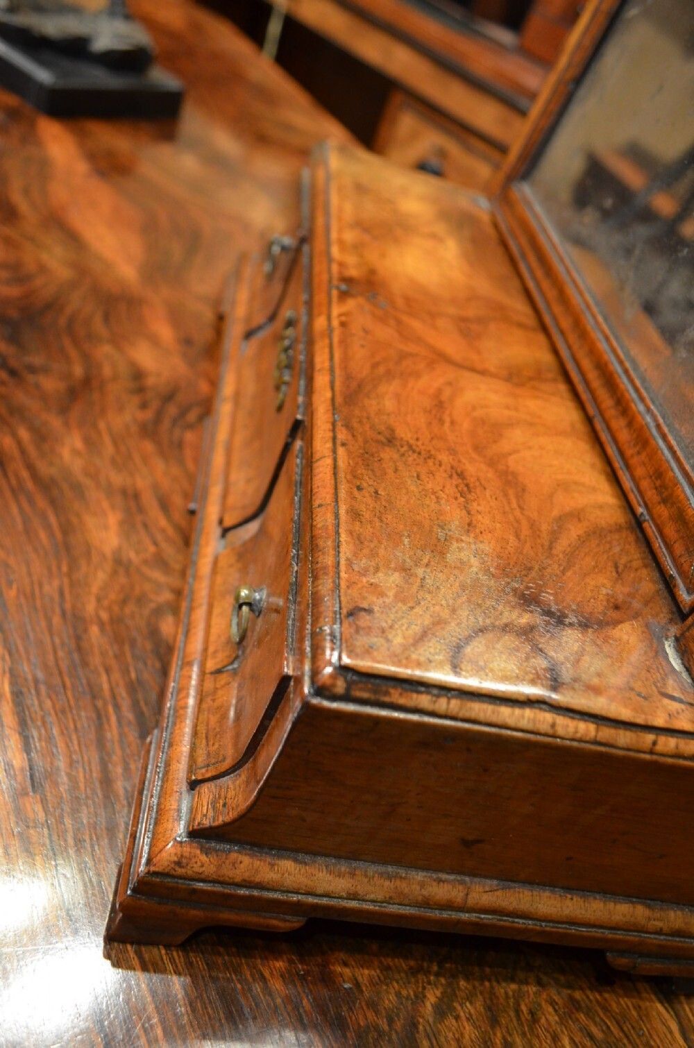photo for sale Early 18th Century Walnut Dressing Mirror.
