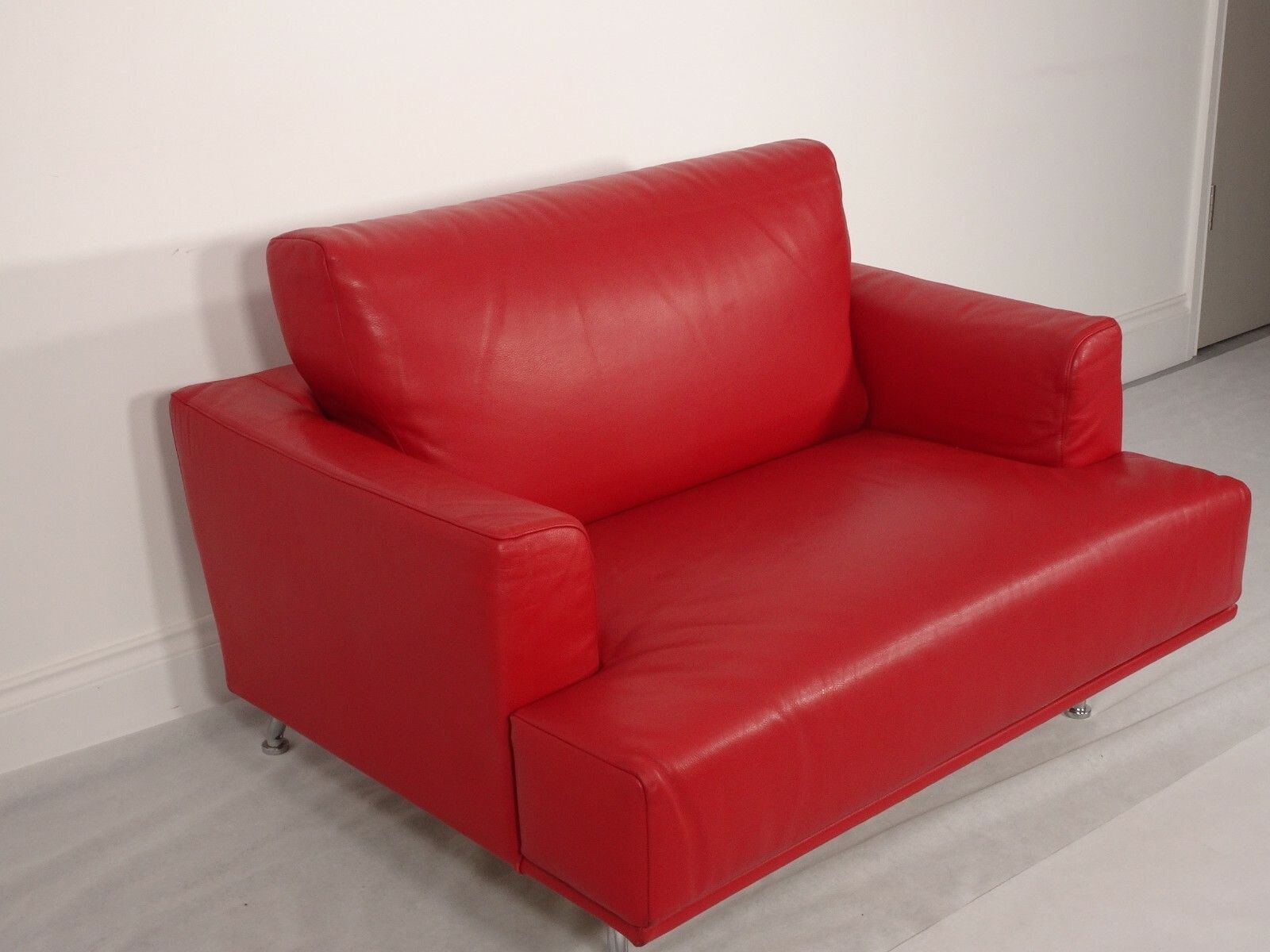 Cassina Nest Love Chair In Genuine Red Pelle Leather, Fab Condition photo vintage