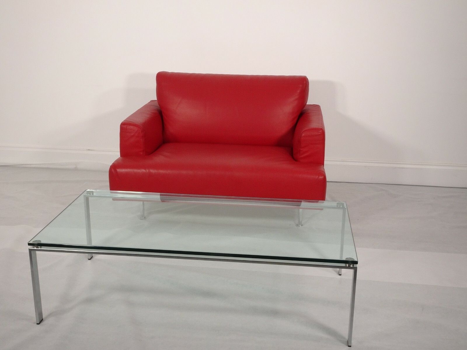 Furniture Cassina Nest Love Chair In Genuine Red Pelle Leather, Fab Condition photo