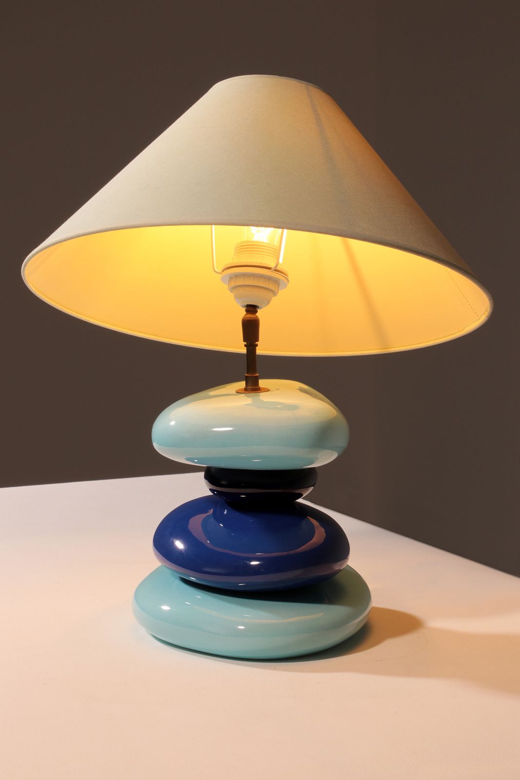 photo buy France Pebble Table Lamp By François Chatain, 1980s