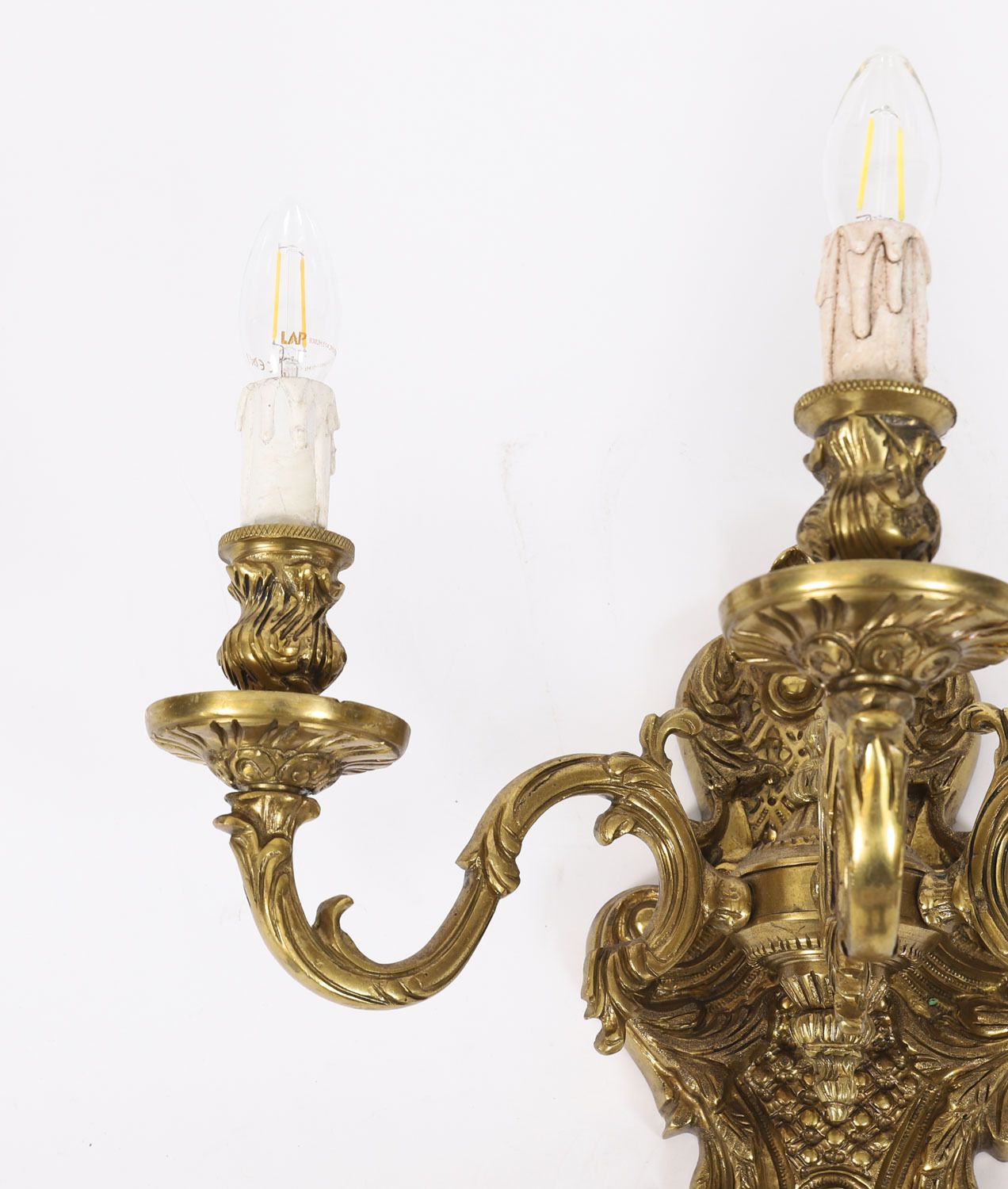 Pair Of French Louis Revival 3 Branch  Ormolu Wall Lights C1900 photo vinterior