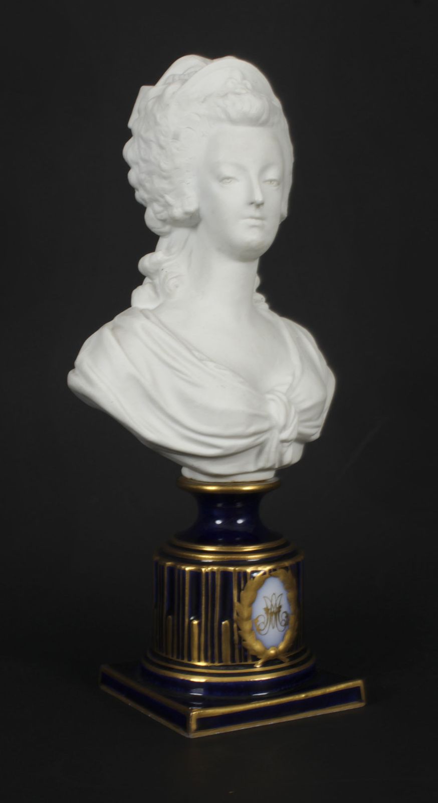 Antique Sevres  Bisque Porcelain Bust Marie Antoinette 19th C photo Art