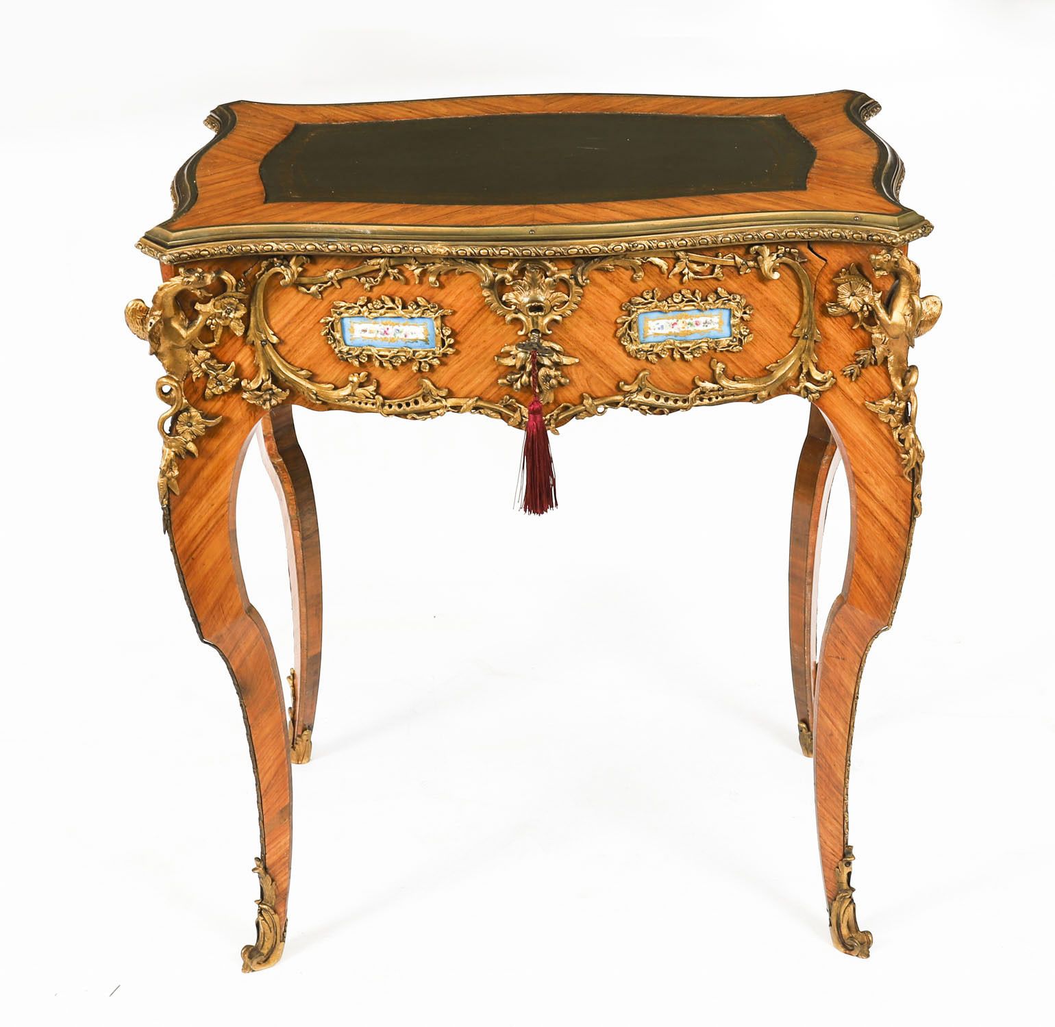 Fine Antique French Kingwood Ormolu Bureau Plat  Desk After Linke 19th C photo furniture