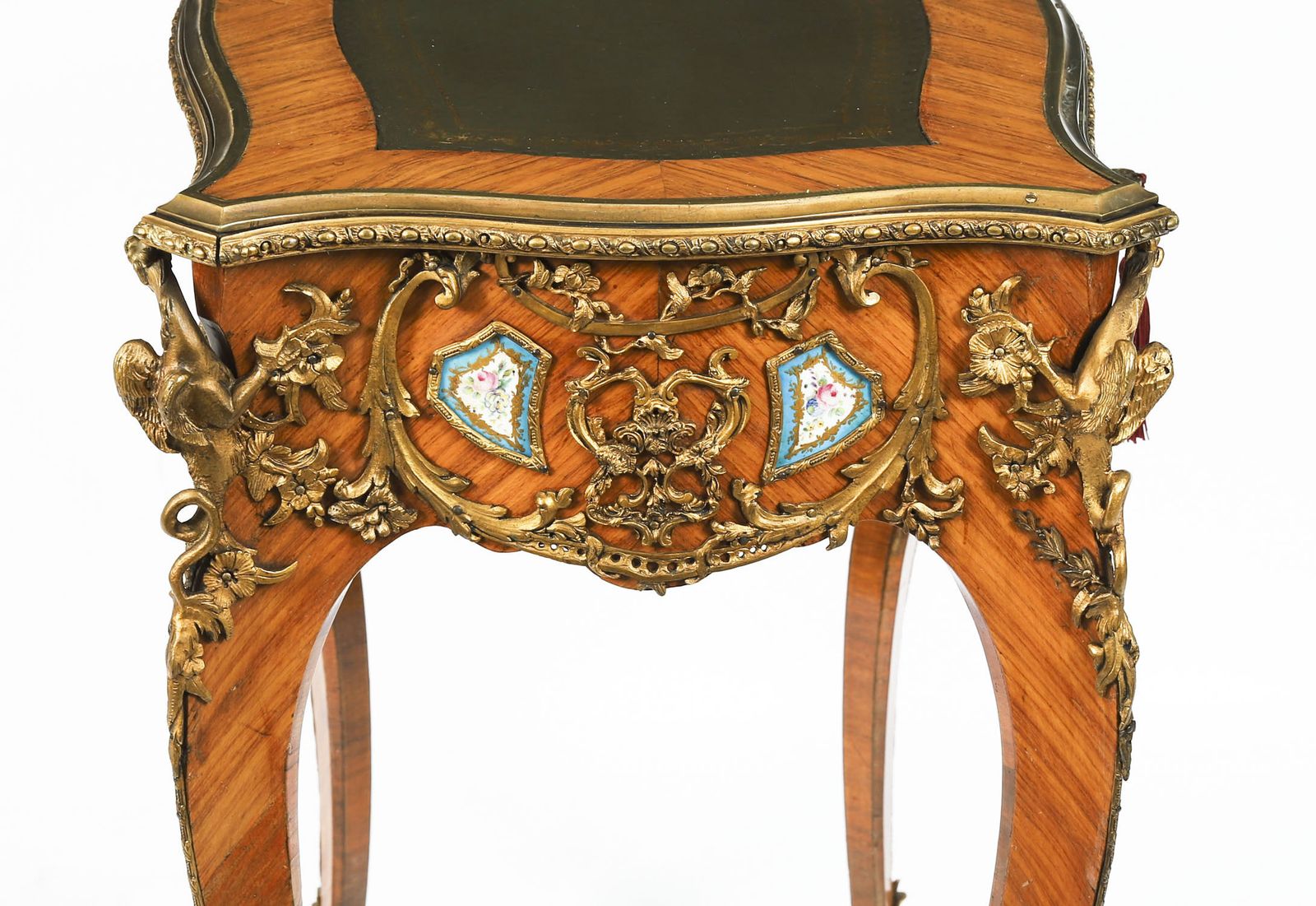 photo for sale Fine Antique French Kingwood Ormolu Bureau Plat  Desk After Linke 19th C