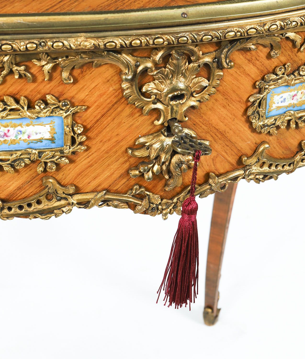 Furniture Fine Antique French Kingwood Ormolu Bureau Plat  Desk After Linke 19th C photo