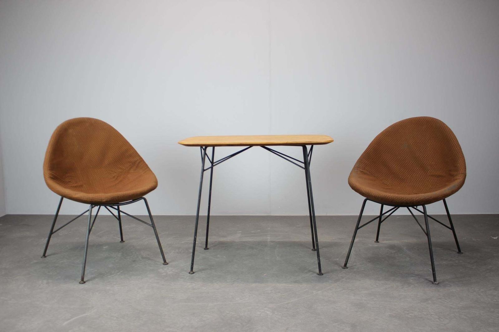 Mid Century Italian Coffee Table And Two Chairs, 1960s photo furniture