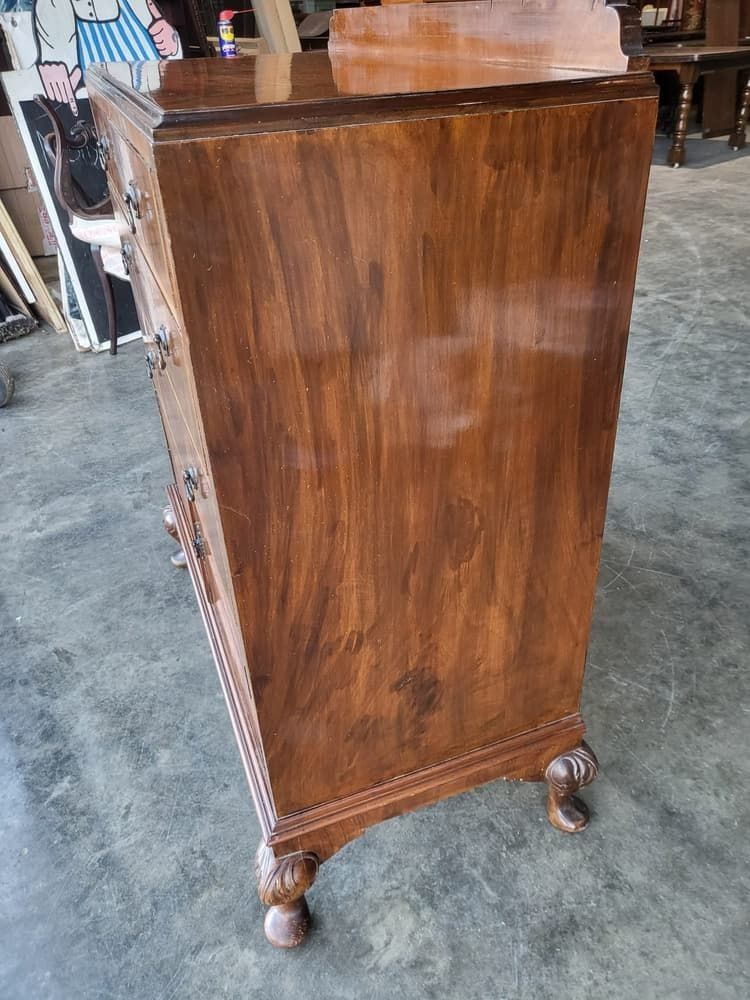 Antique Deco Walnut 2 Over 2 Chest Of Drawers Shoe Cupboard photo 295.0