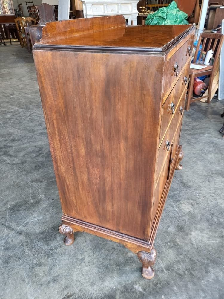 photo for sale Antique Deco Walnut 2 Over 2 Chest Of Drawers Shoe Cupboard