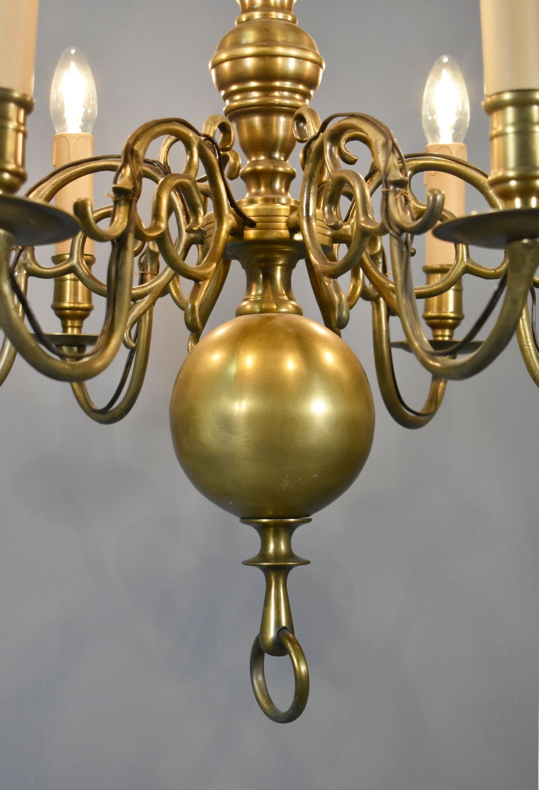Lighting Six Arm Antique Dutch Bronze Chandelier photo