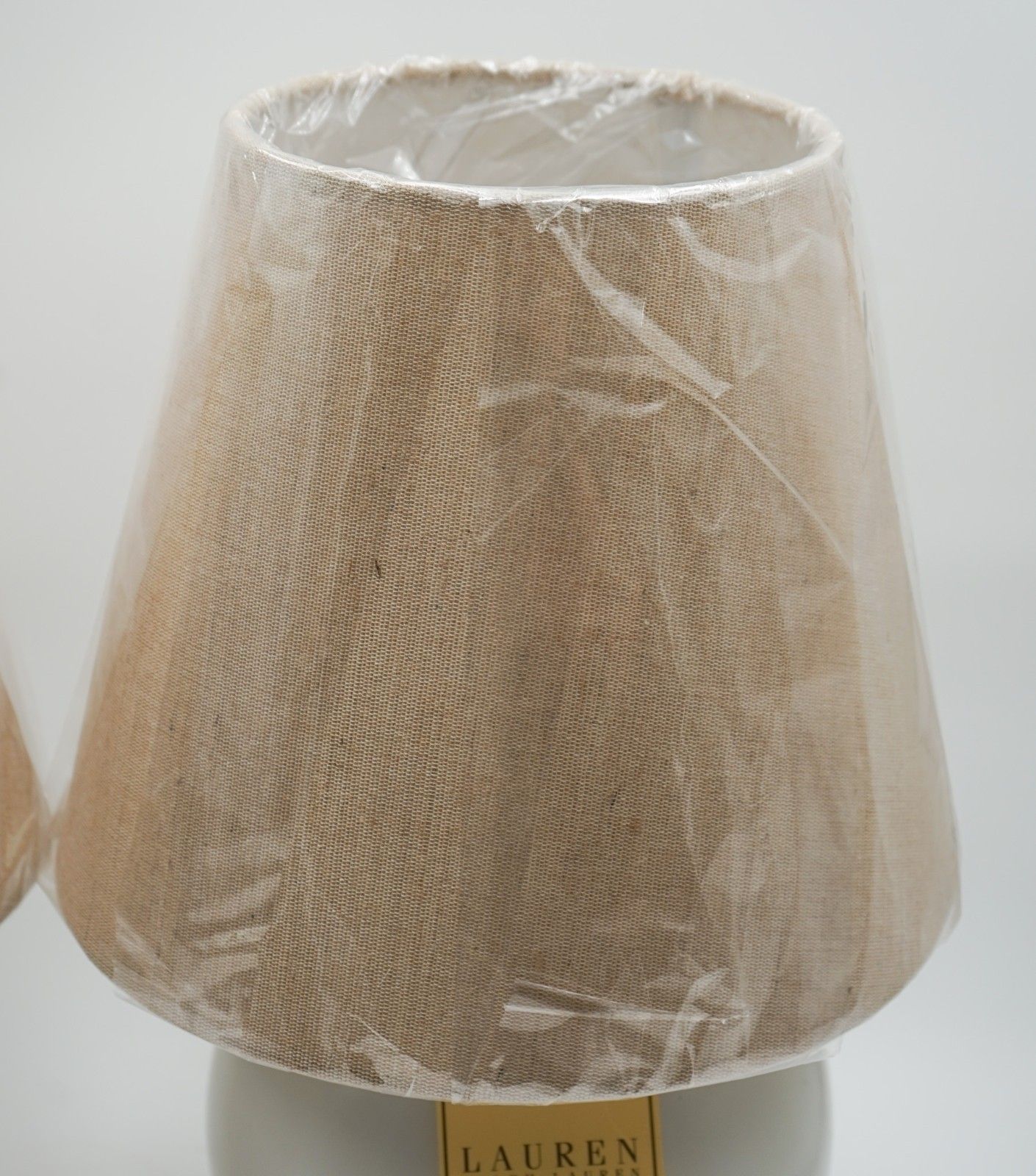 Pair Of Ralph Lauren Ex Display White Ceramic Table Lamps Including Shades (1/2) photo 1200.0