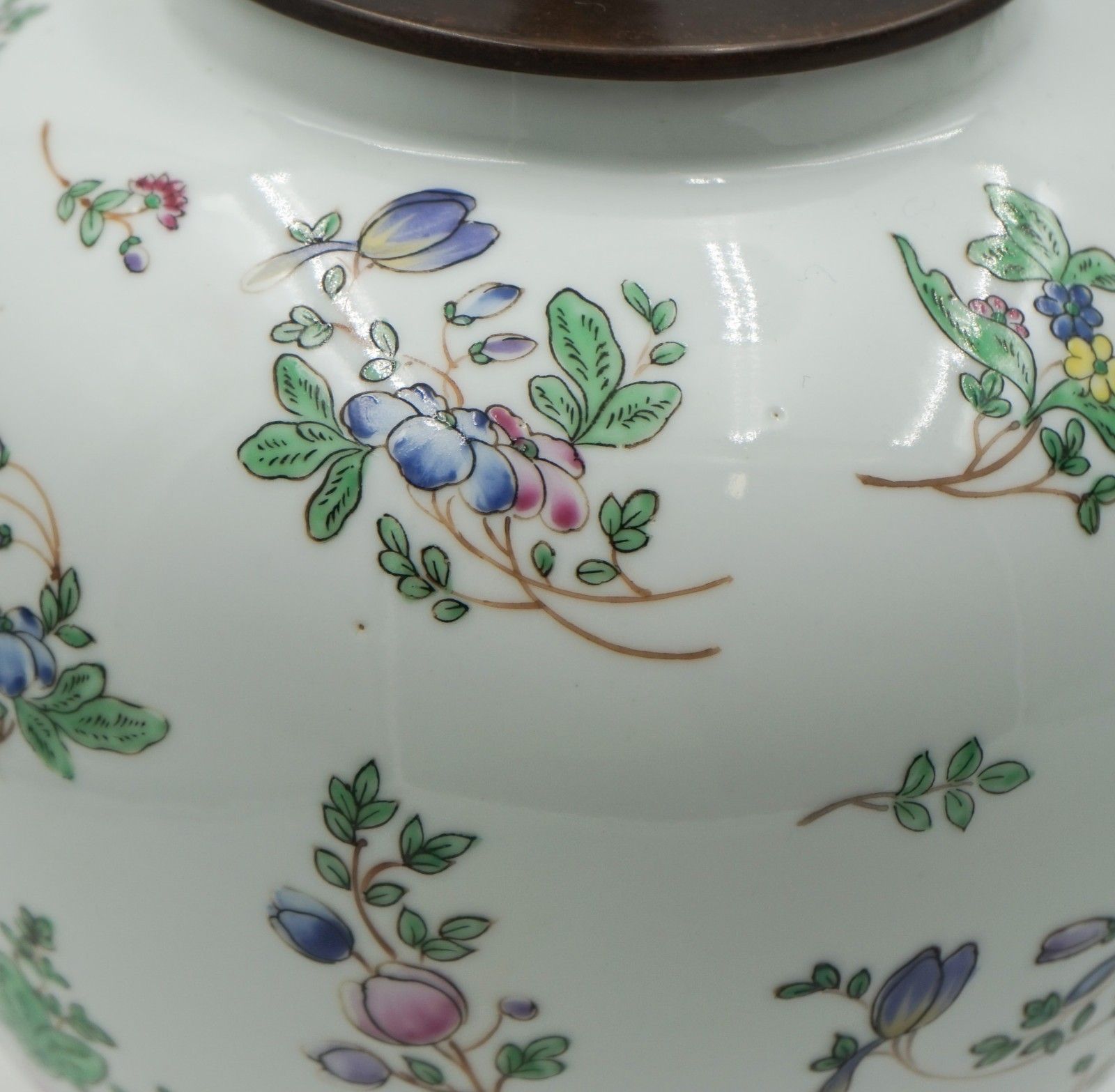 Pair Of 1960's Chinese Qianlong Nian Zhi Porcelain Vases Converted Table Lamps photo vinterior