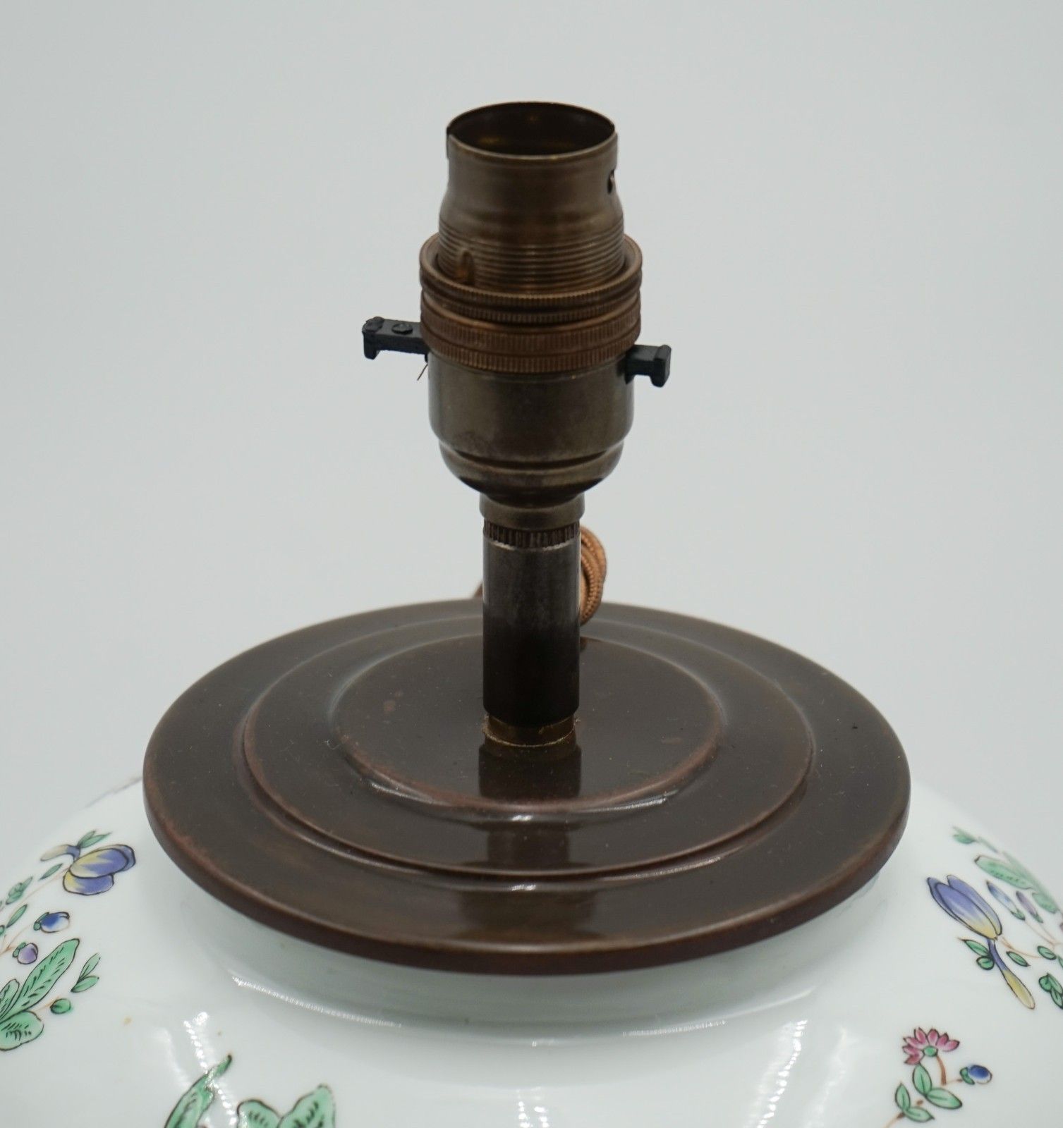 photo for sale Pair Of 1960's Chinese Qianlong Nian Zhi Porcelain Vases Converted Table Lamps