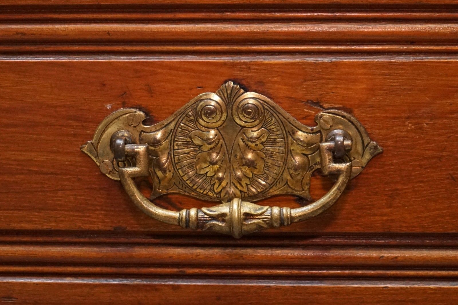 photo for sale Antique Victorian English Oak Linen Press Wardrobe With Four Drawers