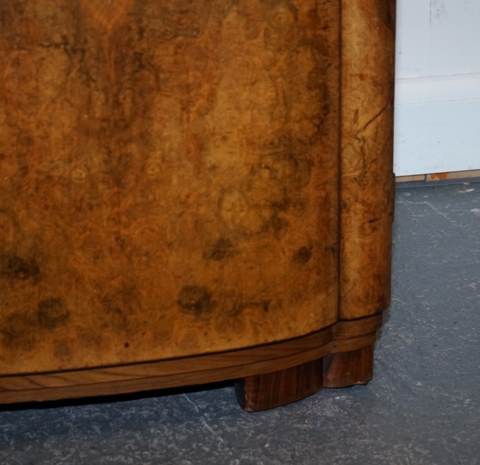 Antique Circa 1930's English Burr Walnut Art Deco Two Door Wardrobe photo buy