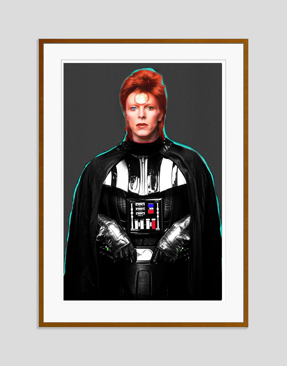 Batik 'Darth Ziggy' Signed Limited Edition Print Framed In Brown photo furniture