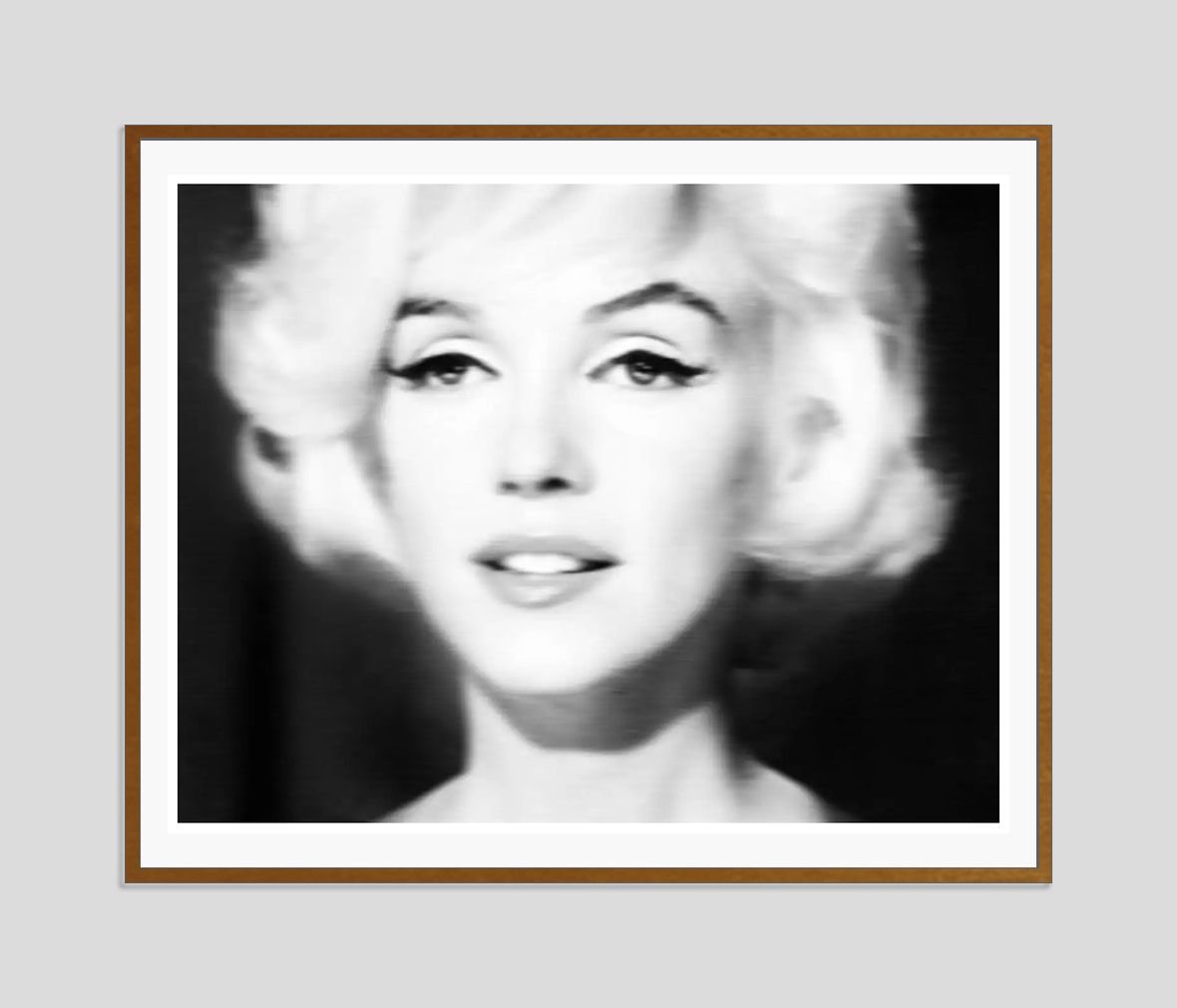 Batik 'Black And White Marilyn' Signed Limited Edition Print Framed In Brown photo furniture
