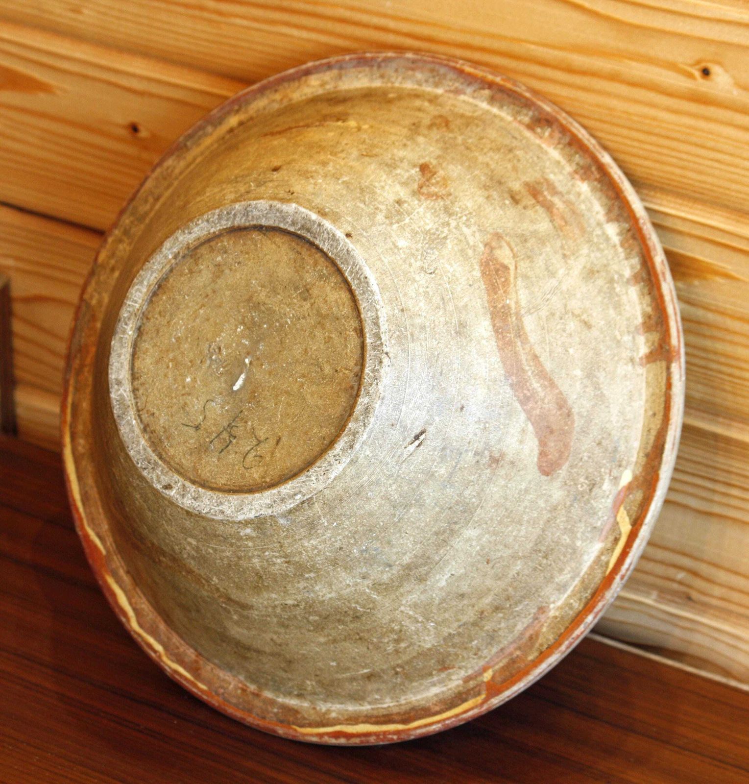 Vintage Alsace Pottery Bowl   34cm French Antique Stoneware Dish French Kitchen Mixing Bowl Gift Off The Wall Clocks photo 95.0